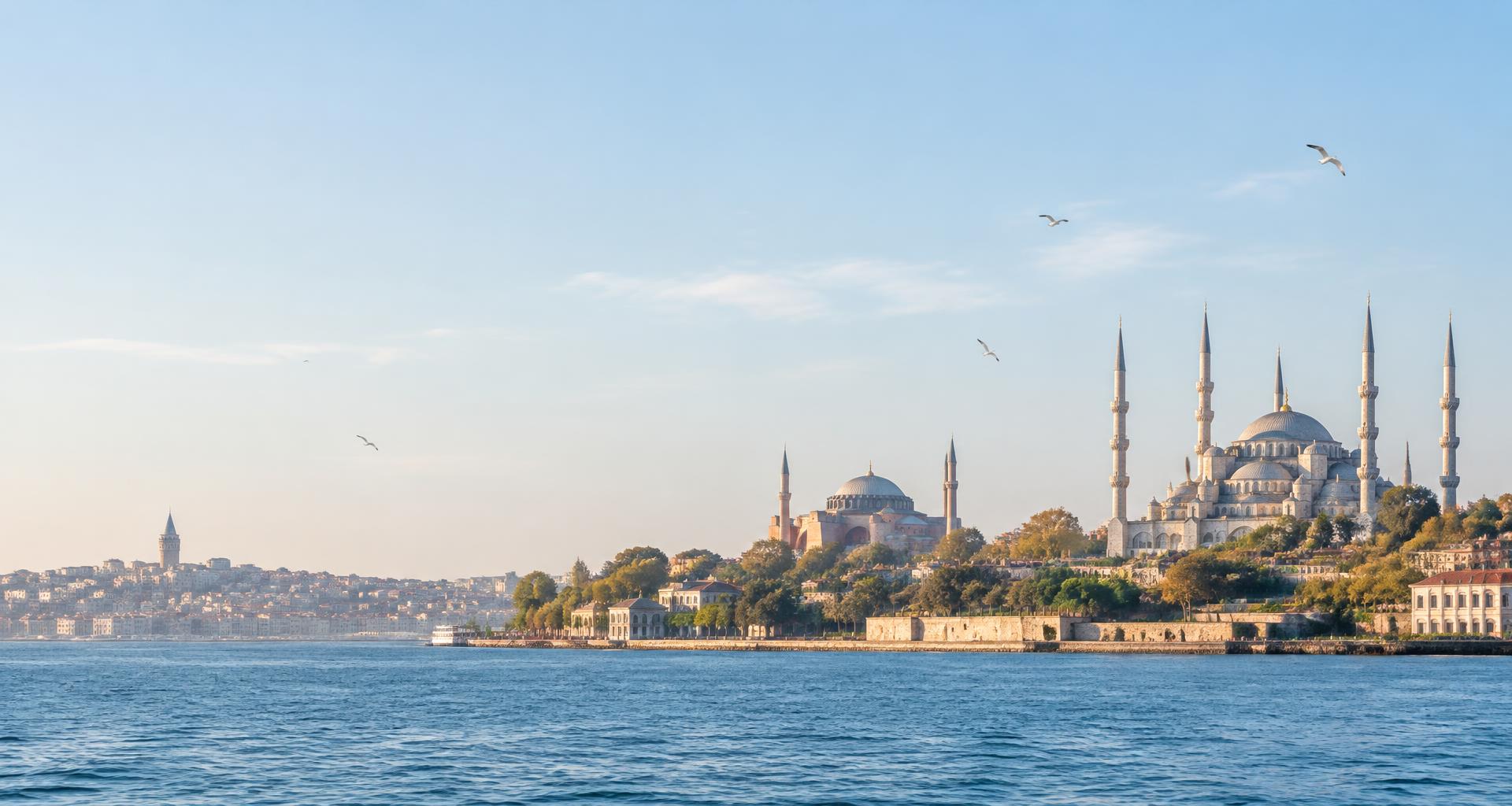 Istanbul’s historic skyline across the Bosphorus